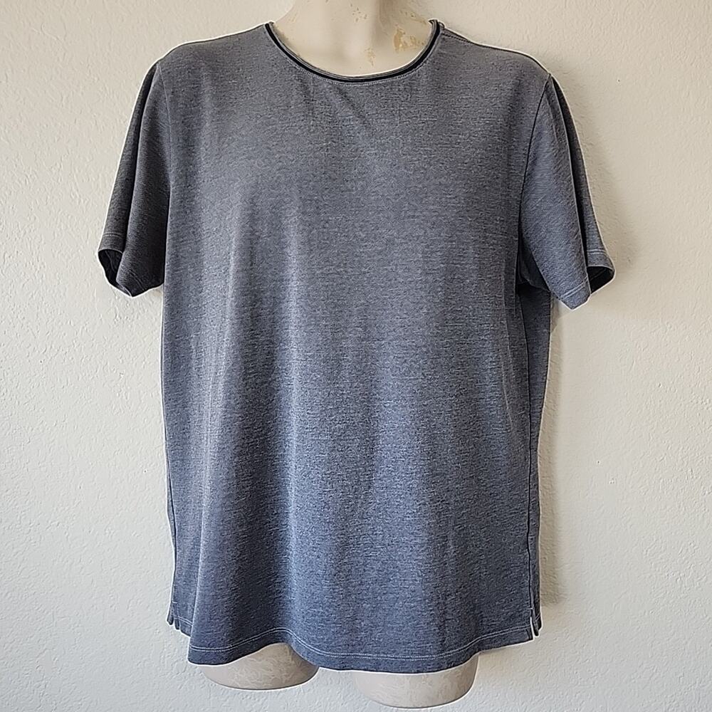 Robert Barakett Mens Lg Grand Forks Tee Tshirt Blue Crew Neck Classic Miminalist